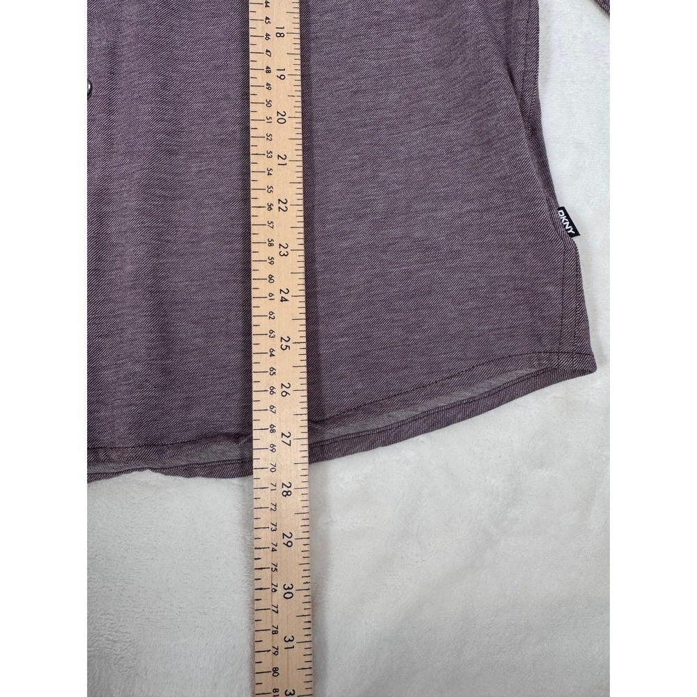 DKNY Men's Purple Long Sleeve Button Up Shirt Cotton Knit Size Large Regular Fit - Picture 4 of 8
